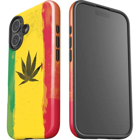 Marijuana Rasta Distressed iPhone 16 Plus Impact Case